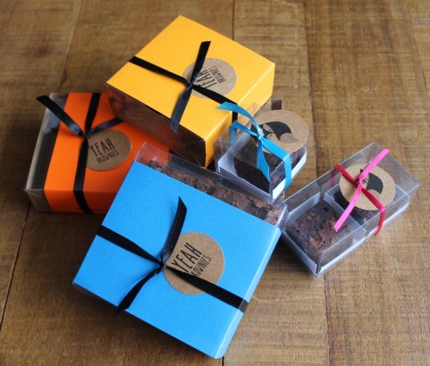 Caixas transparentes mini brownies
