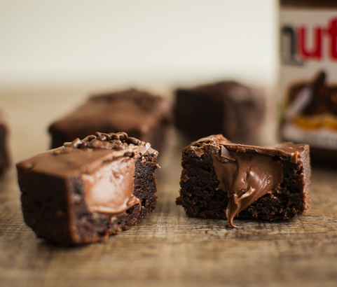 Brownie recheado com Nutella
