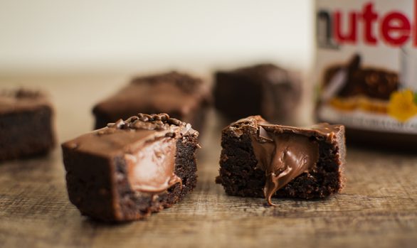 Brownie recheado com Nutella
